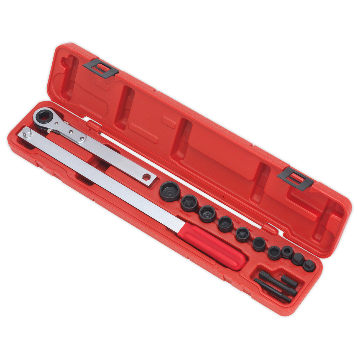 Sealey Ratchet Action Auxiliary Belt Tension Tool Kit 3/8" Square Drive VS784