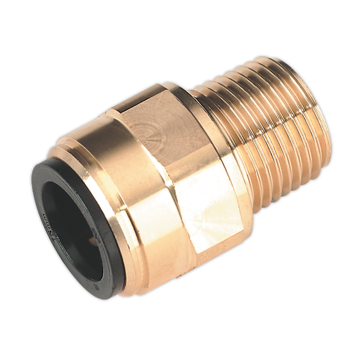 Sealey 15mm x 1/2" BSPT Brass Straight Adaptor Pipe OD - Ø15mm CAS15BSA