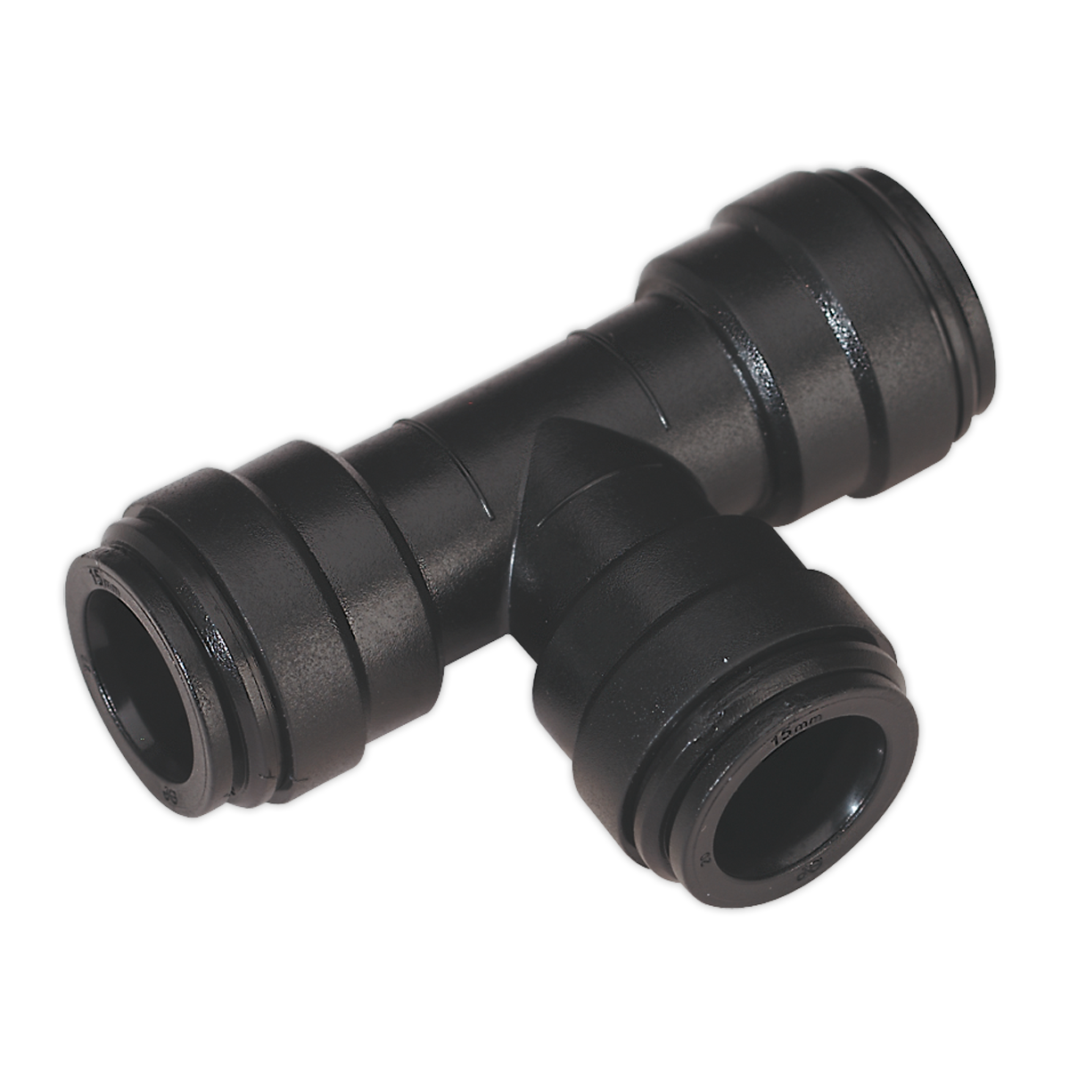 Sealey 15mm Equal Tee With Divide Main Pipe Run Pack Of 5 - Black CAS15ET