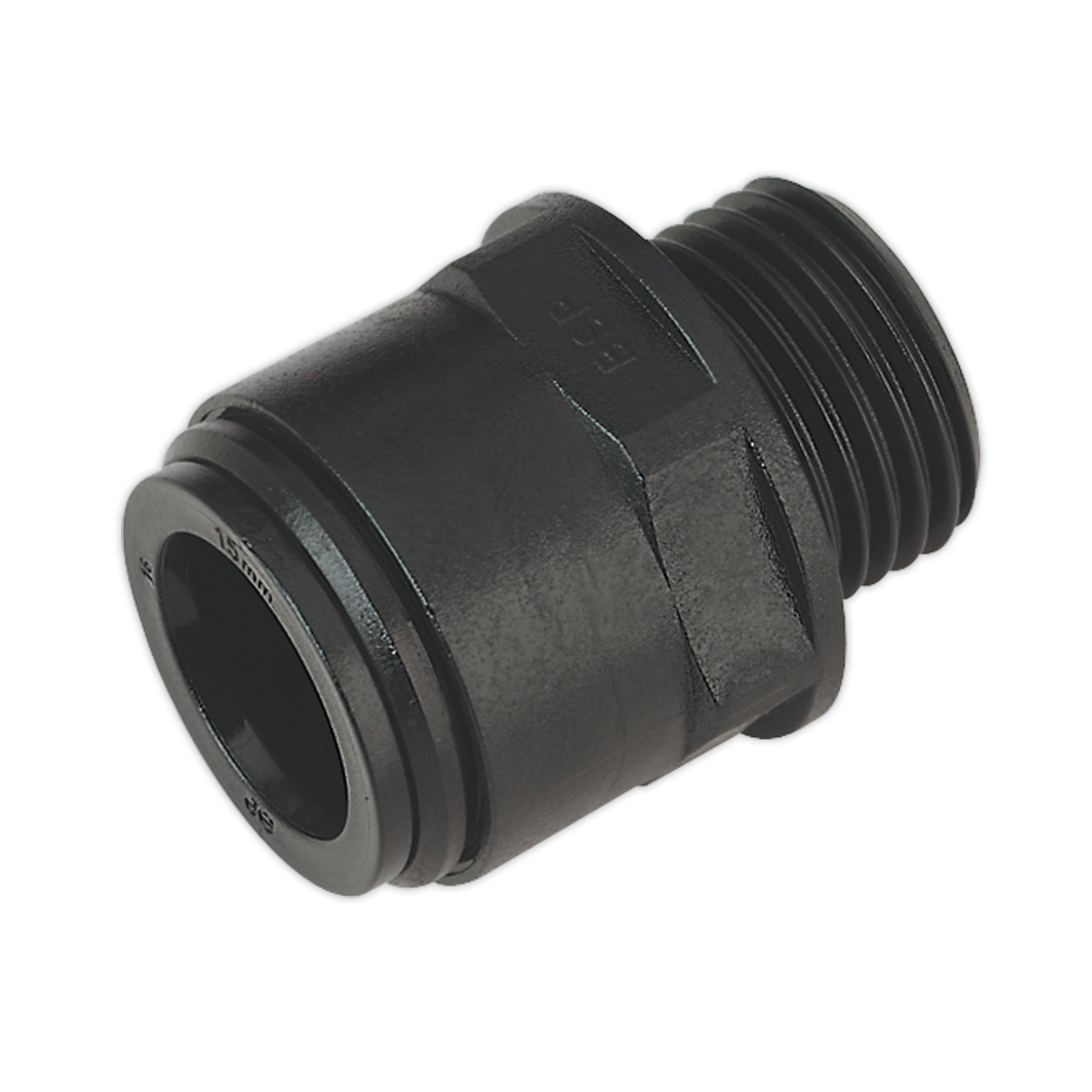 Sealey 15mm Straight Adaptor For Air Supply Ring Main System 1/2"BSP 2PK CAS15SA
