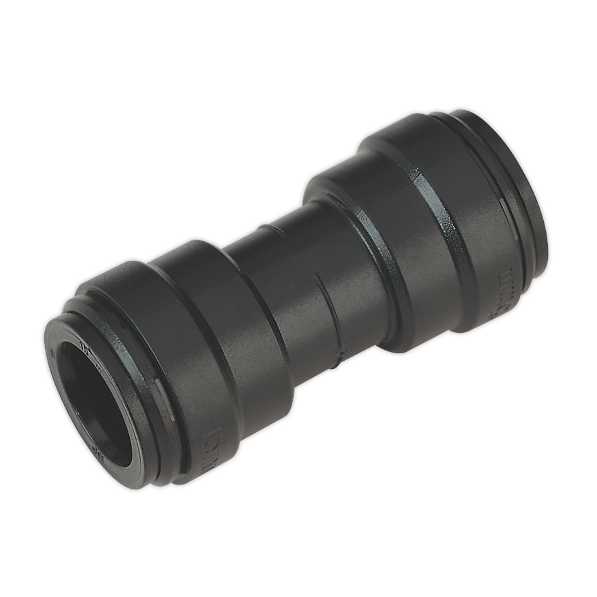 Sealey Ø15mm Straight Connector For Nylon Pipe Pack Of 5 - Black CAS15SC