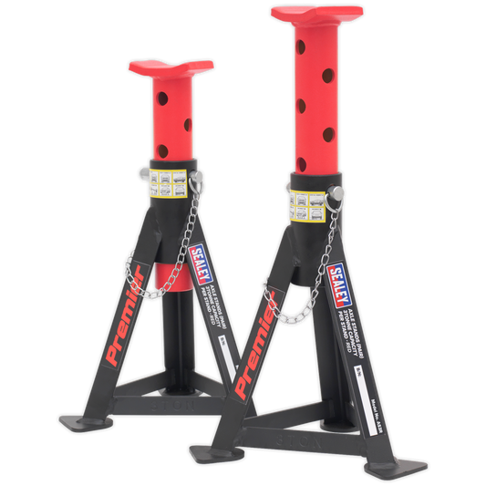 Sealey 2x Axle Stands Heavy Duty Lift 3 Tonne Capacity/Stand - Red AS3R