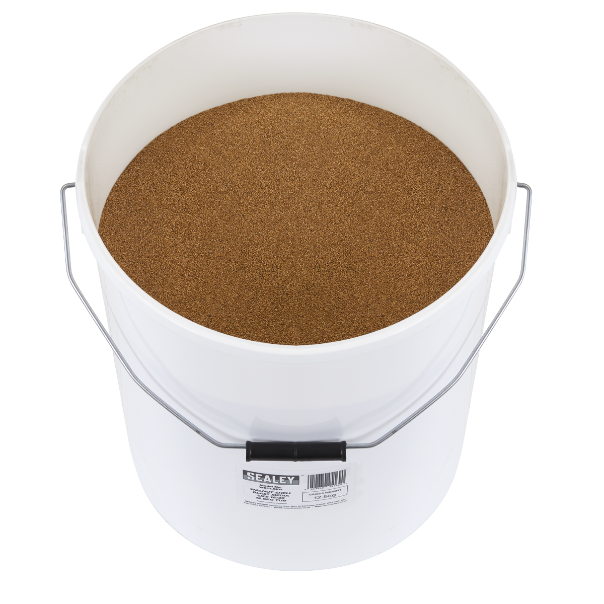 Sealey Walnut Shell Blast Media Size 16/30 12.5kg Tub Organic Versatile WS12.5KG
