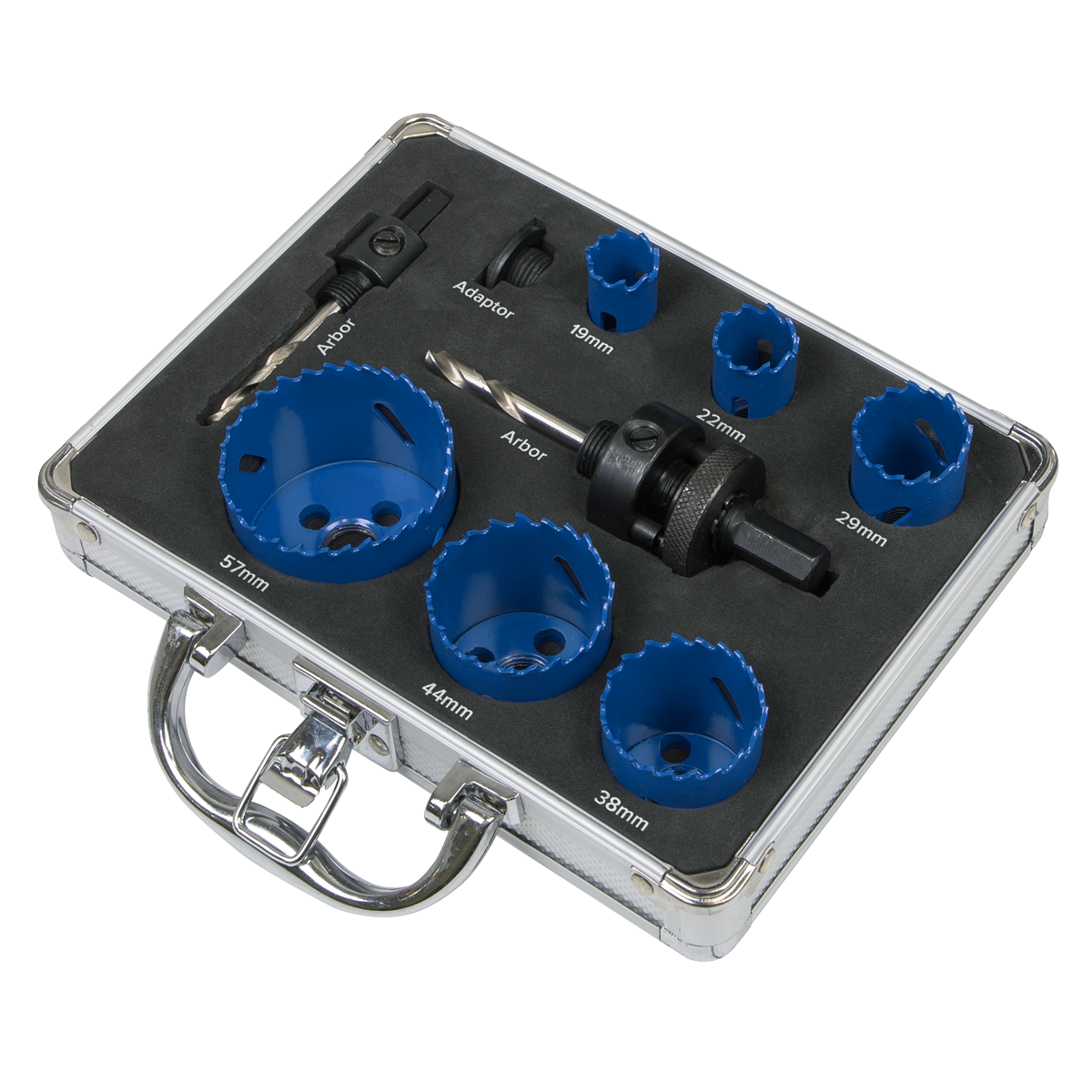 Sealey 9 Pcs Plumbers Hole Saw Kit in Sturdy Storage Case Professional WSPHSK