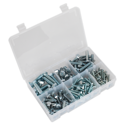Sealey Setscrew Assortment 150 Pieces Metric M5-M10 High Tensile DIN 933 AB048SS