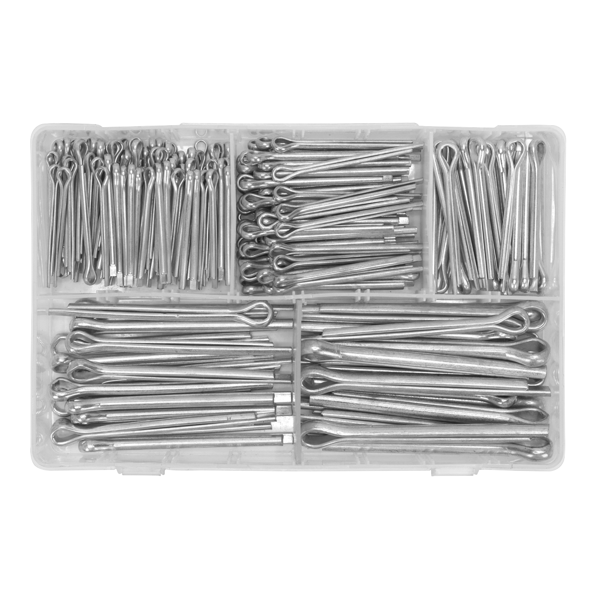 Sealey Split Pin Assortment 230 Pieces Large Sizes Imperial & Metric AB003SP