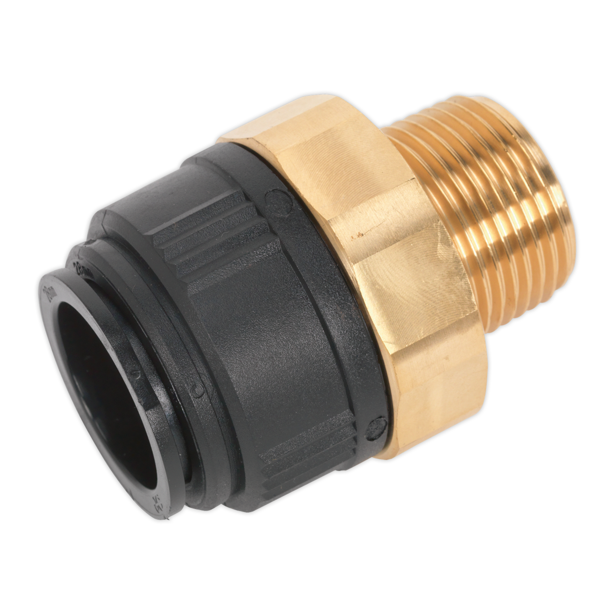 Sealey 28 mm x 1" BSPT Brass Straight Adaptor Pipe Converter Ø28mm OD CAS28BSA