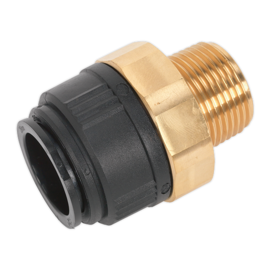 Sealey 28 mm x 1" BSPT Brass Straight Adaptor Pipe Converter Ø28mm OD CAS28BSA