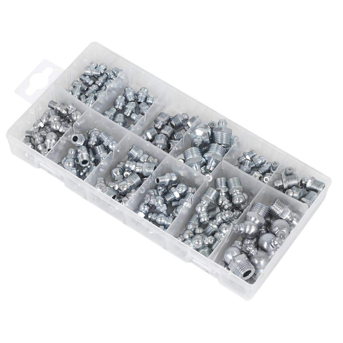 Sealey Grease Nipple Assortment Metric BSP & UNF 130 Piece Silver AB009GN