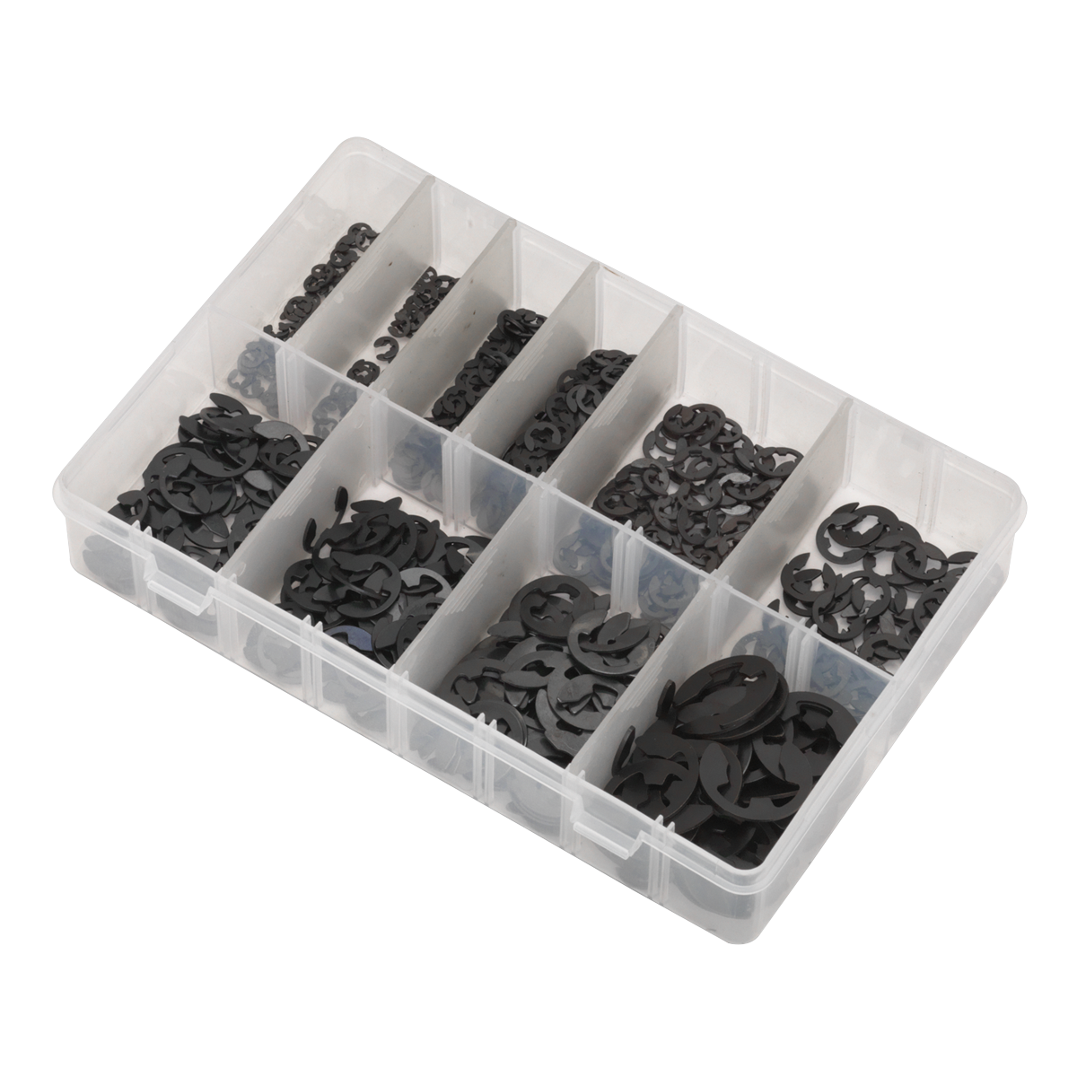 Sealey E-Clip Retainer Assortment With Storage Box 800 Pieces Imperial AB013ER