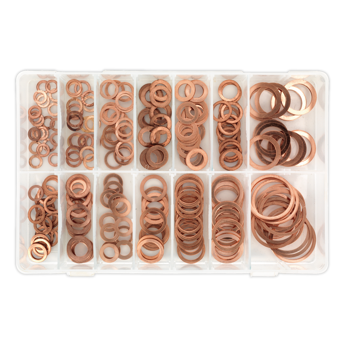 Sealey Copper Sealing Washer Assortment With Partitioned Box 250pc AB020CW