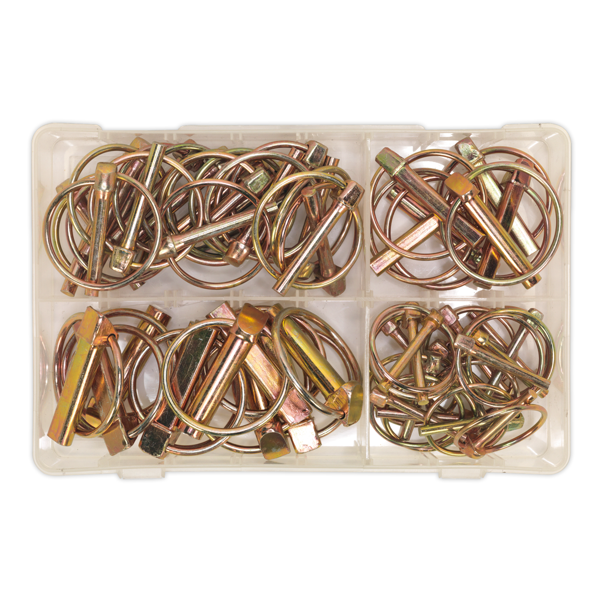 Sealey Linch Pin Assortment With Partitioned Box 50 Pieces Metric AB022LP
