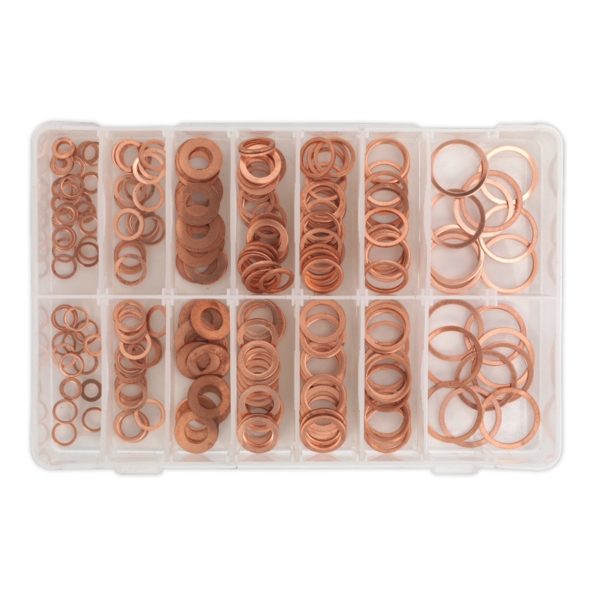 Sealey Diesel Injector Copper Washer Assortment 250 Pieces - Metric AB027CW