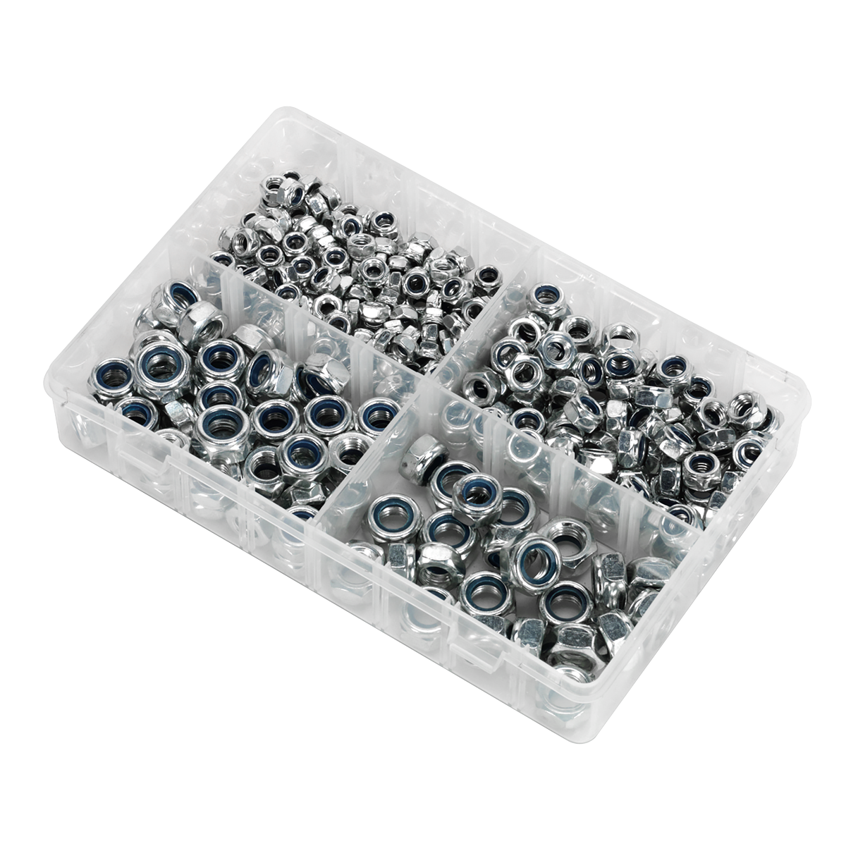 Sealey Nylon Lock Nut Assortment 300 Pieces M6-M12 DIN 982 Metric AB032LN