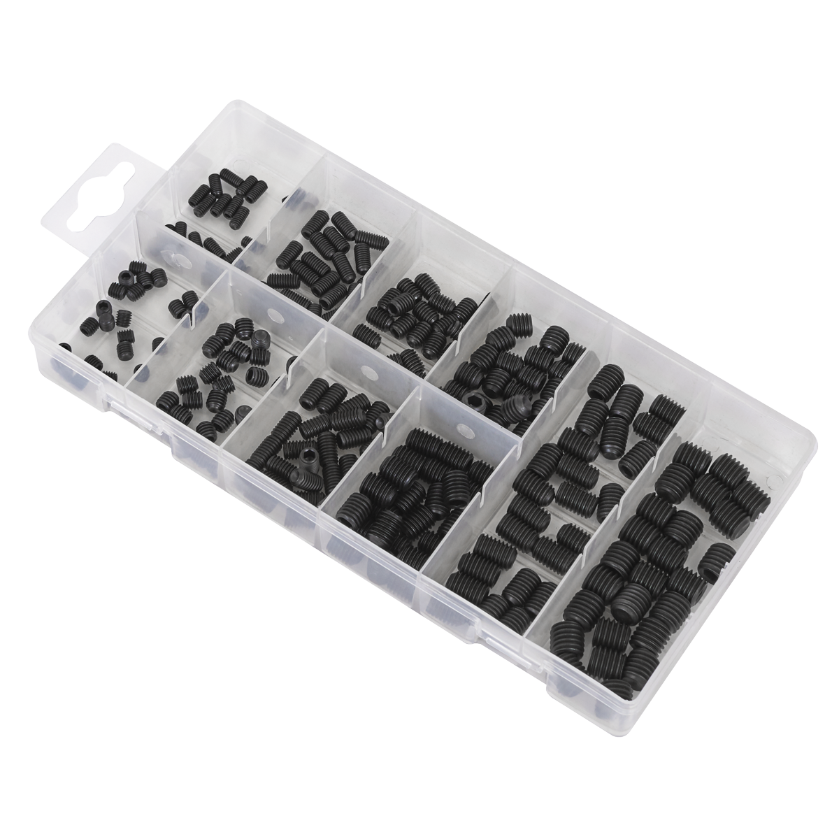 Sealey Grub Screw Assortment With Partitioned Box 250 Pcs M4-M10 DIN 916 AB045GS