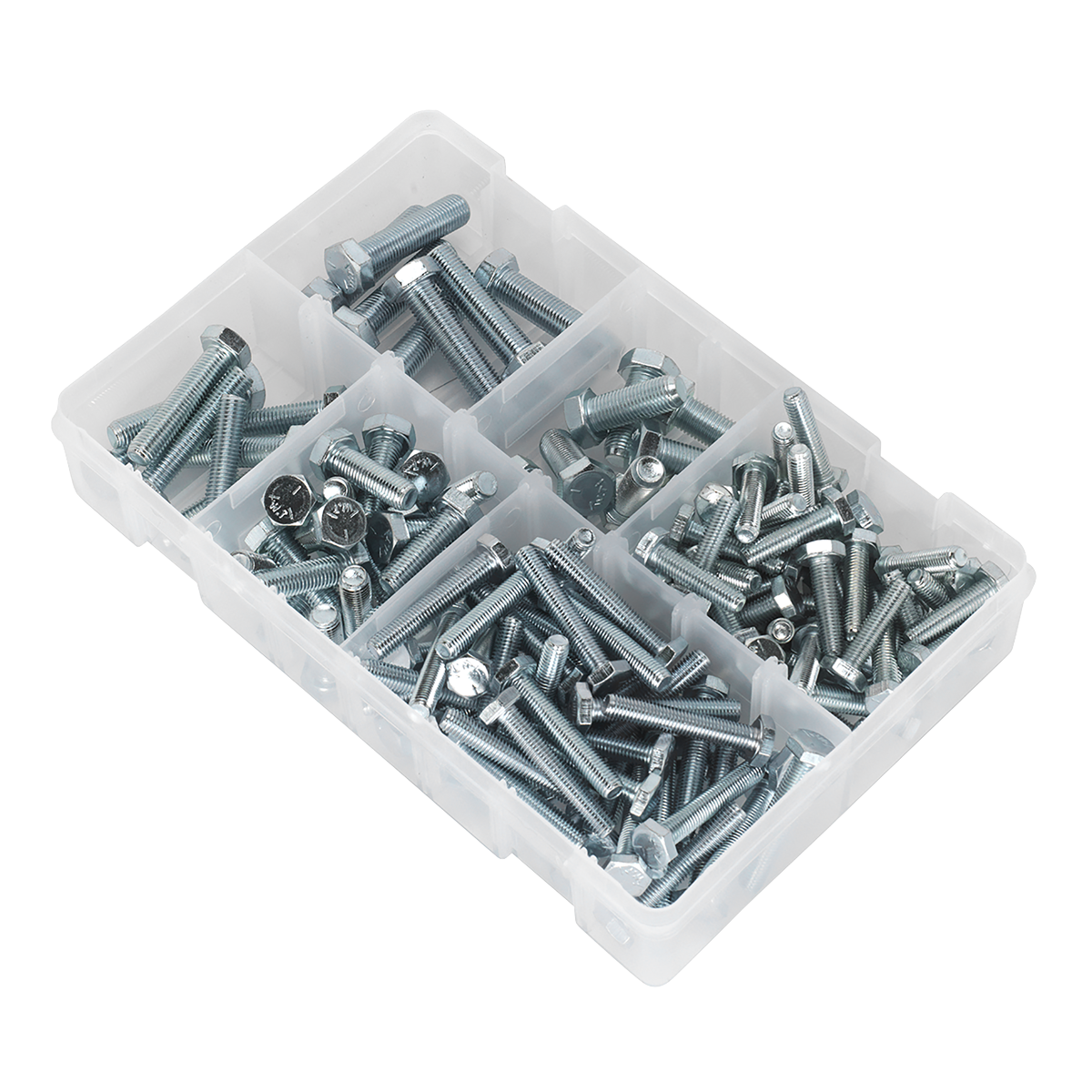 Sealey Setscrew Assortment 144 Pieces 1/4"-3/8" UNF BS 1768 Silver AB047UNF