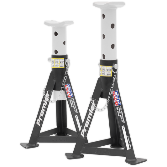 Sealey 2x Axle Stands Heavy Duty Lift 3 Tonne Capacity/Stand - White AS3