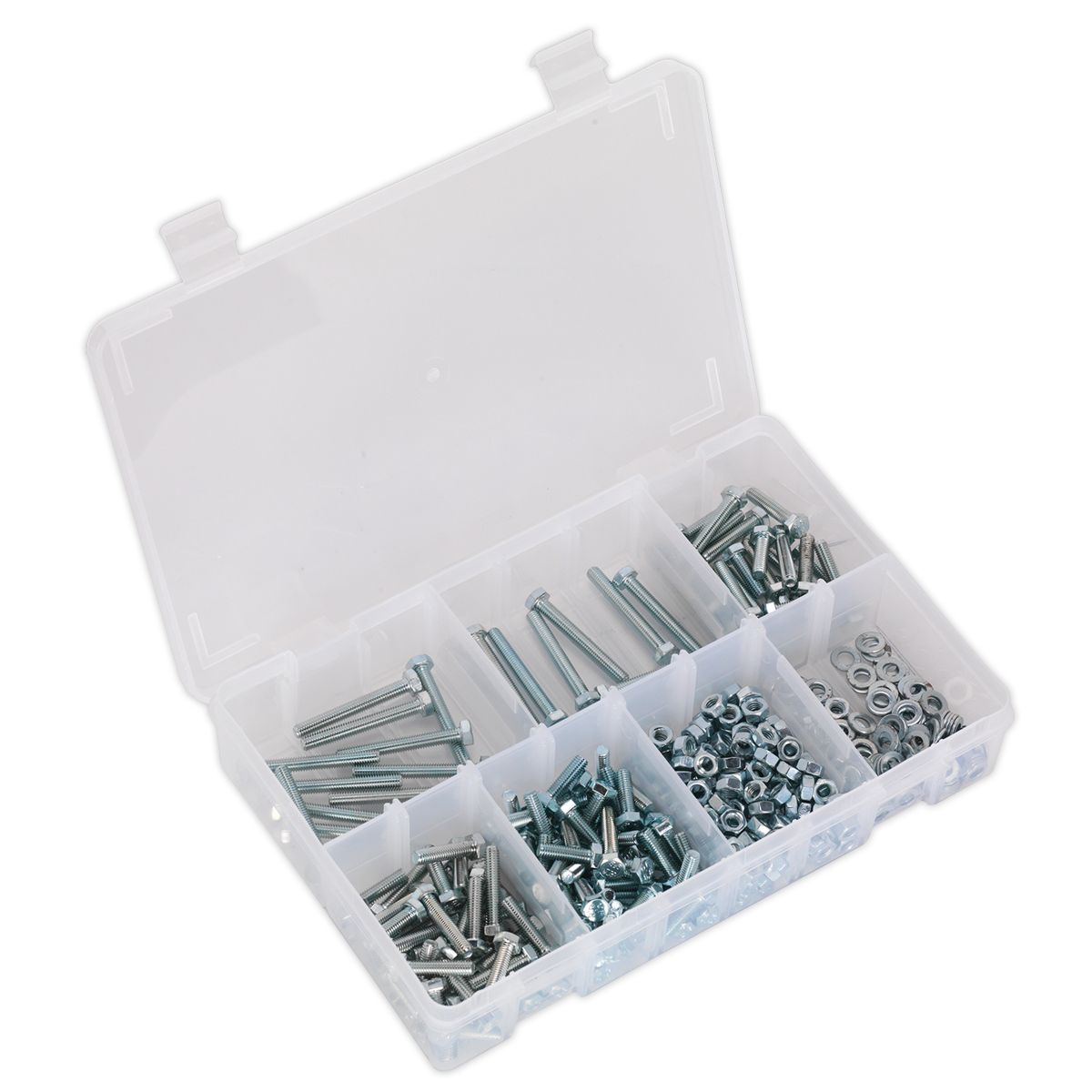 Sealey Setscrew Nut Washer Assortment 444 Pieces High Tensile M5 Metric AB049SNW