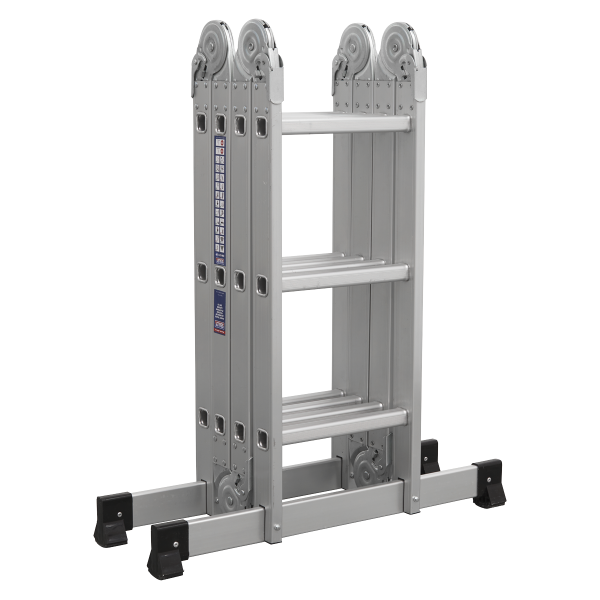 Sealey Aluminium Folding Platform Ladder 4-Way EN 131 Approved Silver AFPL1