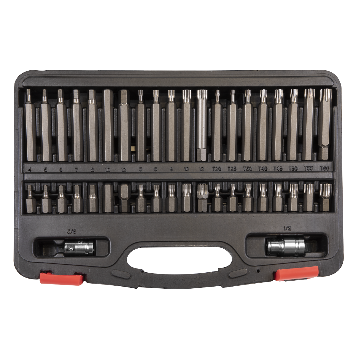 Sealey 42pc 3/8" & 1/2" Square Drive TRX-Star Hex Spline Bit Set AK21942P