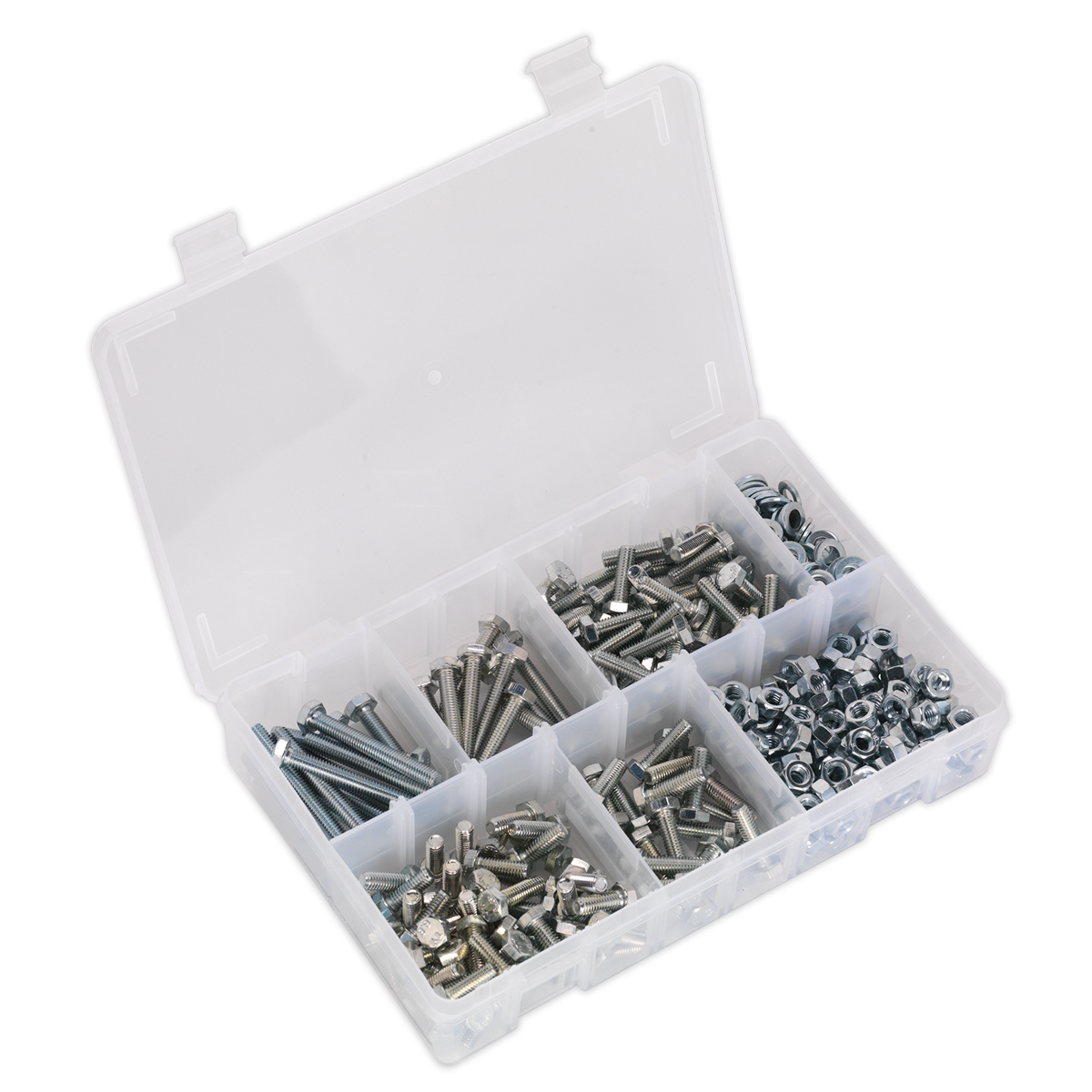 Sealey Set Screw Nut & Washer Assortment 408 Pcs High Tensile M6 Metric AB050SNW