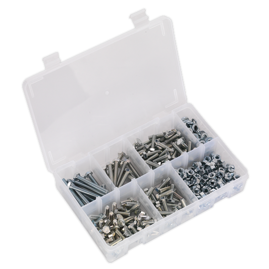 Sealey Set Screw Nut & Washer Assortment 408 Pcs High Tensile M6 Metric AB050SNW