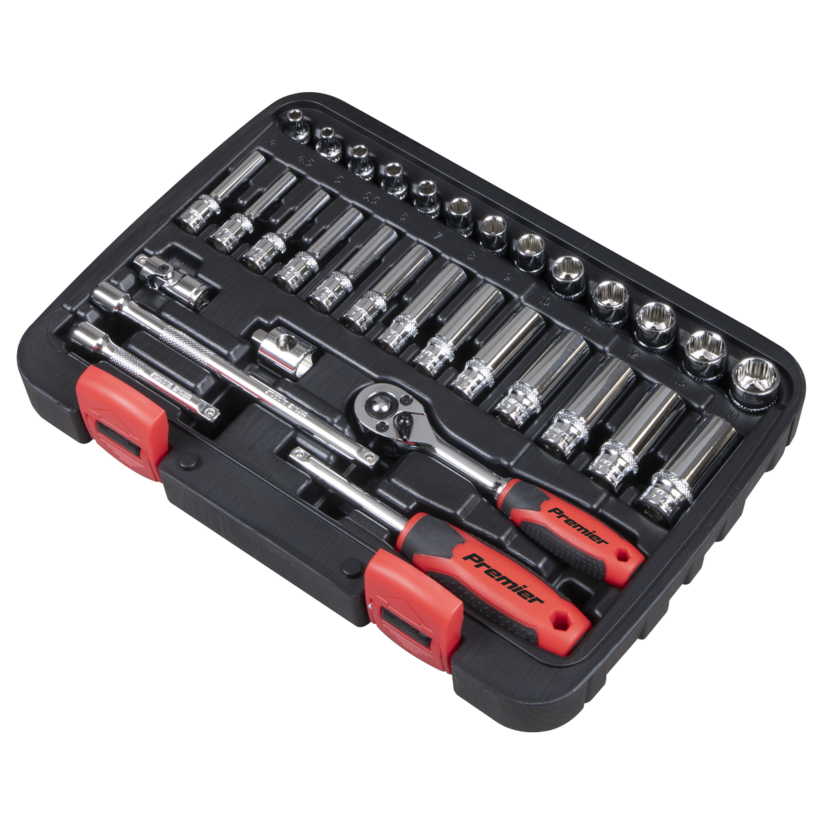Sealey Socket Set 32 Pieces 1/4" Square Drive Lock-On 6 Point Metric AK27480