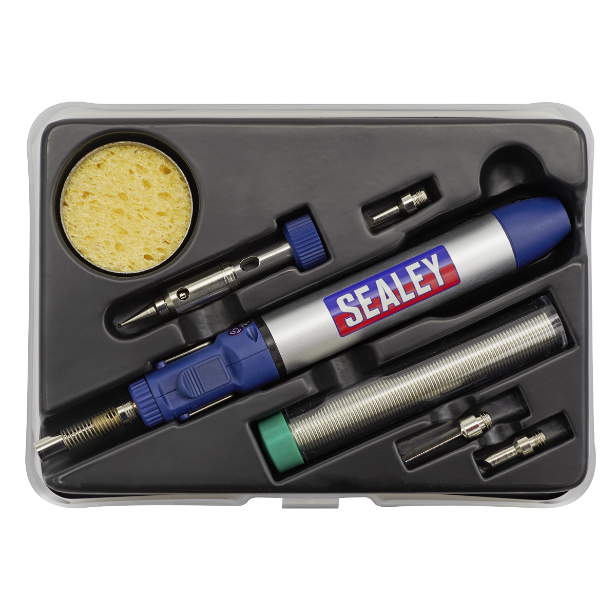 Sealey Micro Butane Torch Kit 10 Pieces Fitted With Retractable Stand AK2953