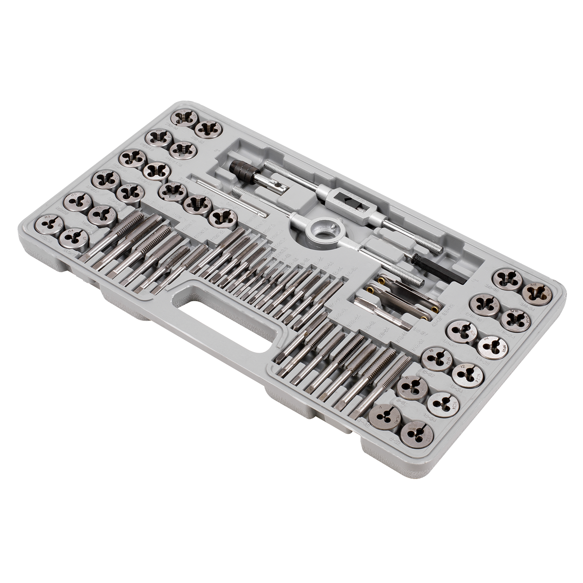 Sealey 60 Pieces Tap & Die Set With Machined Lead-Ins - Metric & Imperial AK3060