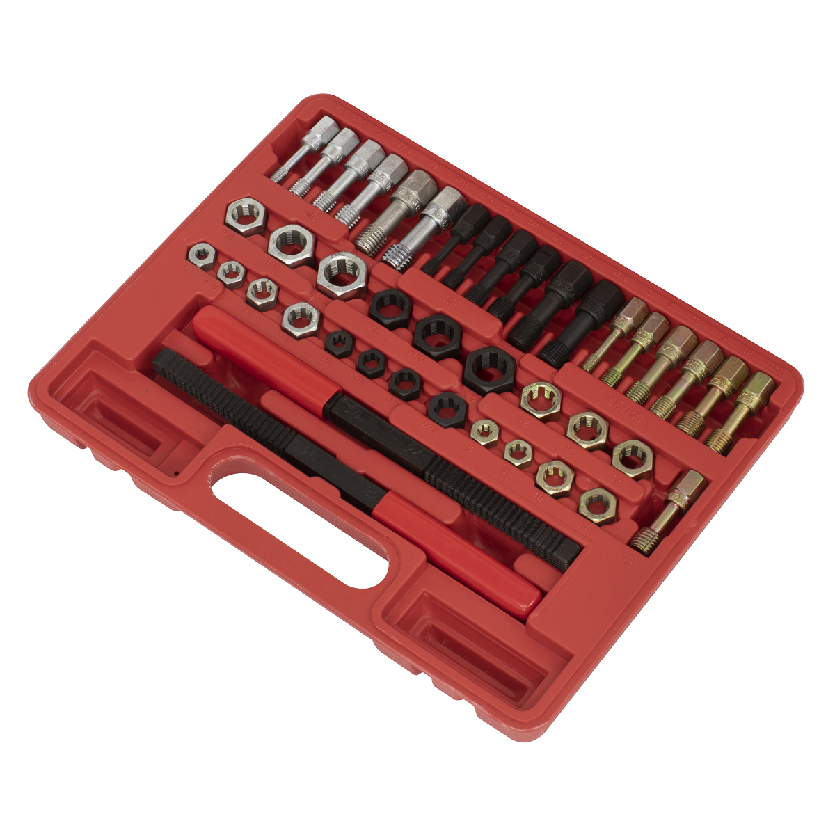 Sealey 42 Pieces Re-Threader Master Kit In Storage Case Metric/UNF/UNC AK311