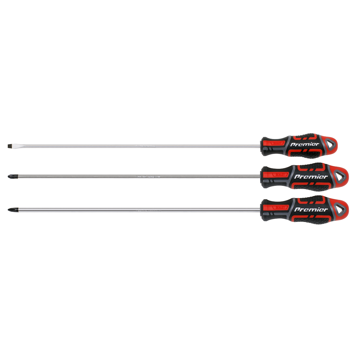 Premier GripMAX Screwdriver Set Extra-Long 3 Pieces 300mm Magnetised Tips AK4372