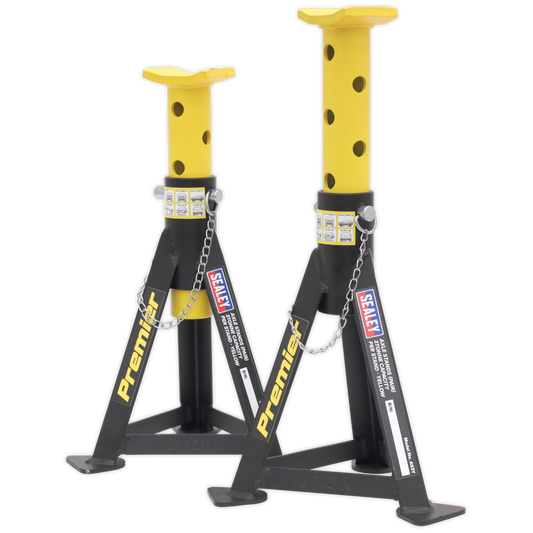 Sealey 2x Axle Stands Heavy Duty Lift 3 Tonne Capacity/Stand - Yellow AS3Y