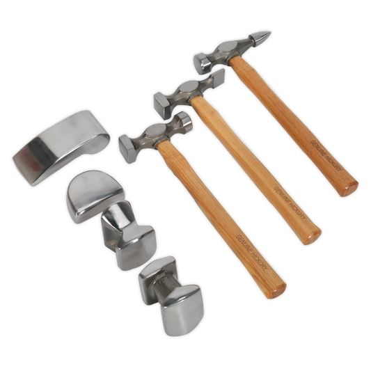 Sealey Drop-Forged Panel Beating Set With Hickory Shafts 7 Pieces CB507