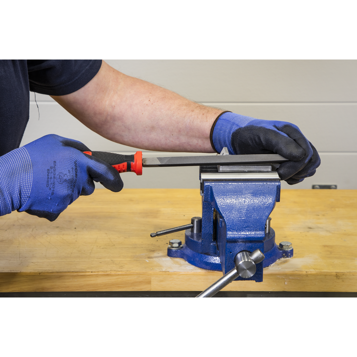 Sealey 3-Square Engineers File With Comfort Grip Handle 200mm Length AK5734