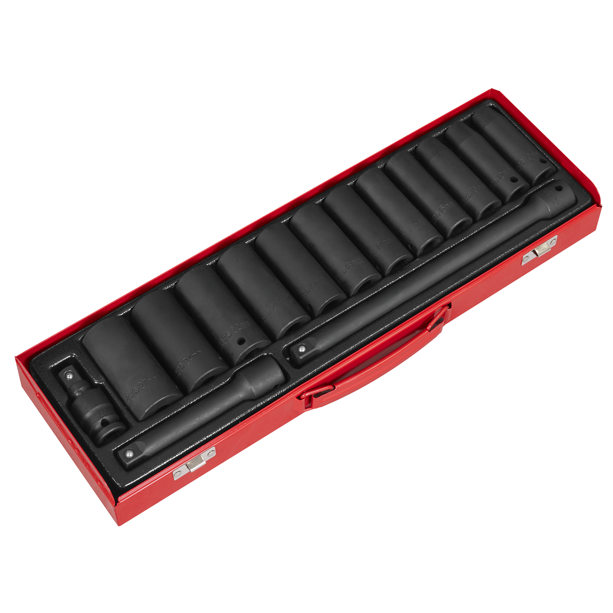 Sealey WallDrive Impact Socket Set 15 Pcs 1/2" Square Drive Deep Metric AK5815M