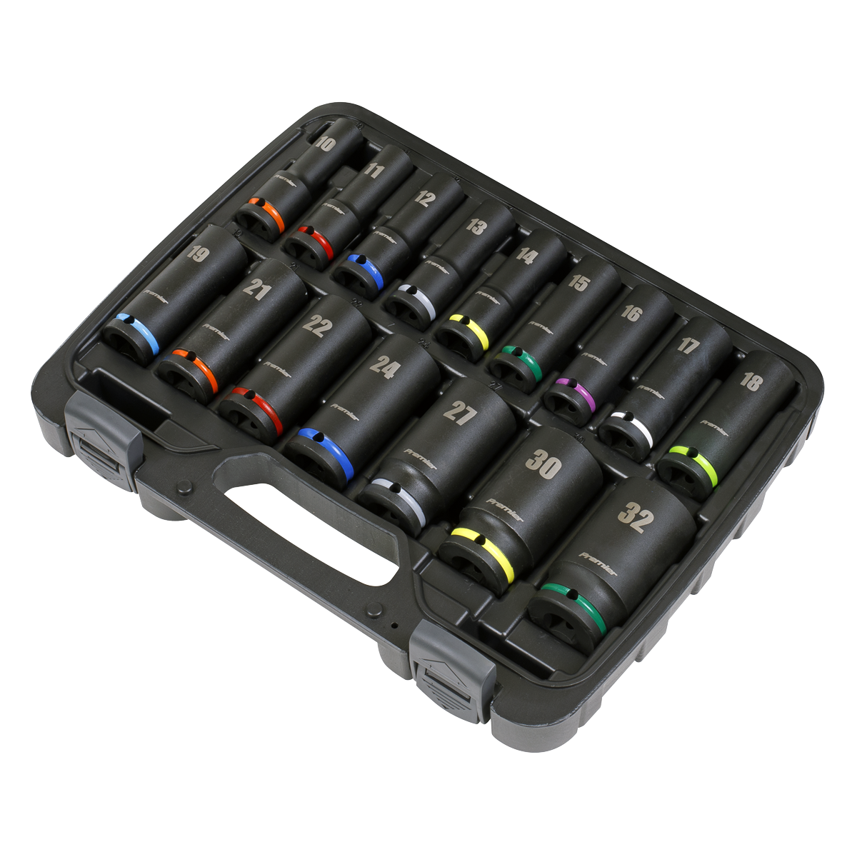 Sealey Impact Socket Set 16 Pieces 1/2" Square Drive Deep Metric AK5818M