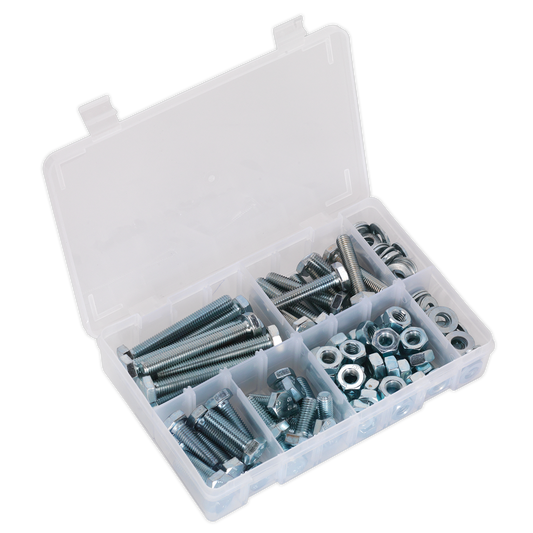 Sealey Set Screw Nut & Washer Assortment 150Pc High Tensile M10 Metric AB052SNW