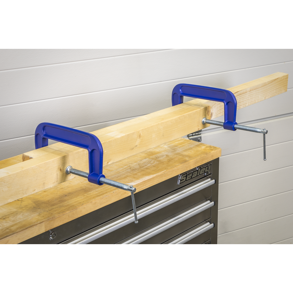 Sealey G-Clamp Set With Swivel Tip To Reduce Marking 4pc - 150mm/200mm AK6006SET