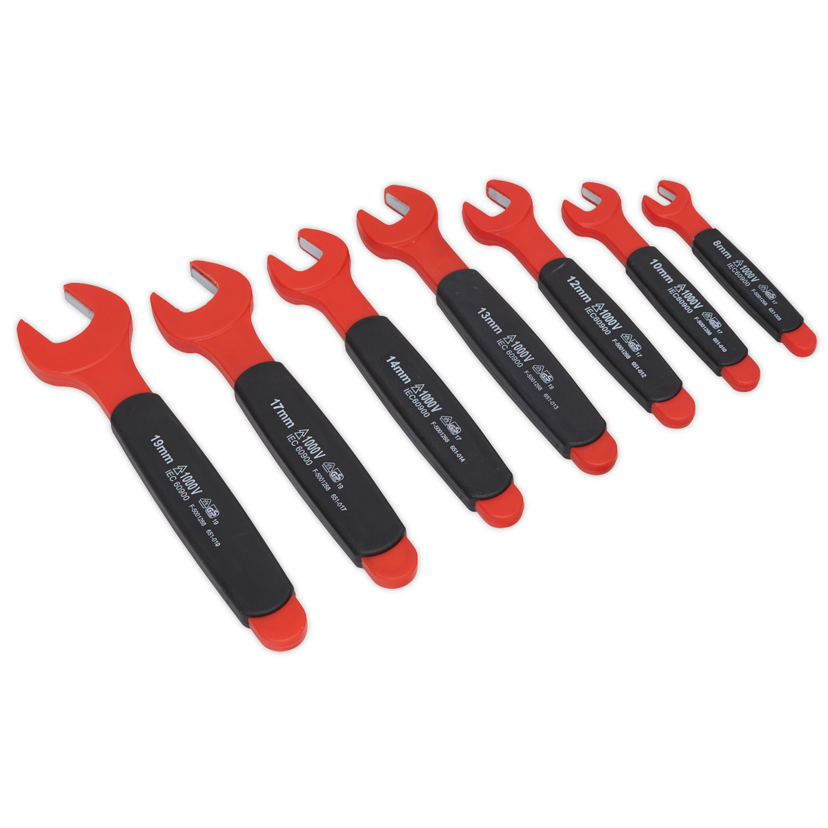 Sealey Insulated Open End Spanner 7 Pieces Set VDE Approved EN 60900 AK63171