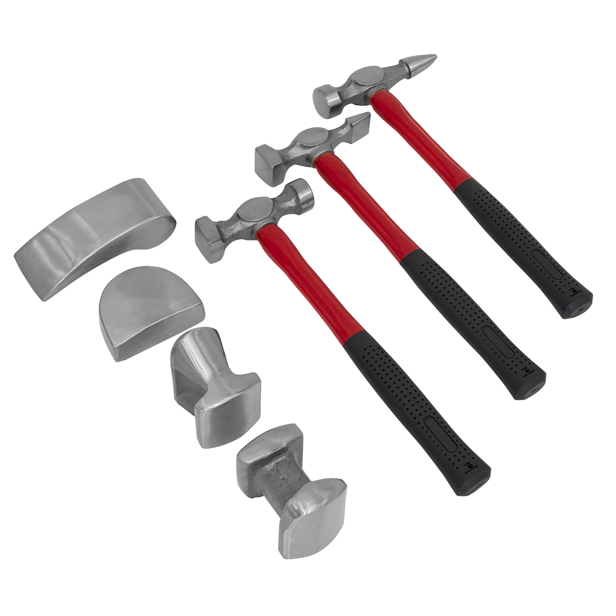 Sealey Drop-Forged Panel Beating Set With Fibreglass Shafts 7 Pieces CB707