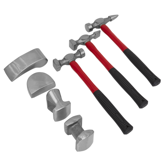 Sealey Drop-Forged Panel Beating Set With Fibreglass Shafts 7 Pieces CB707