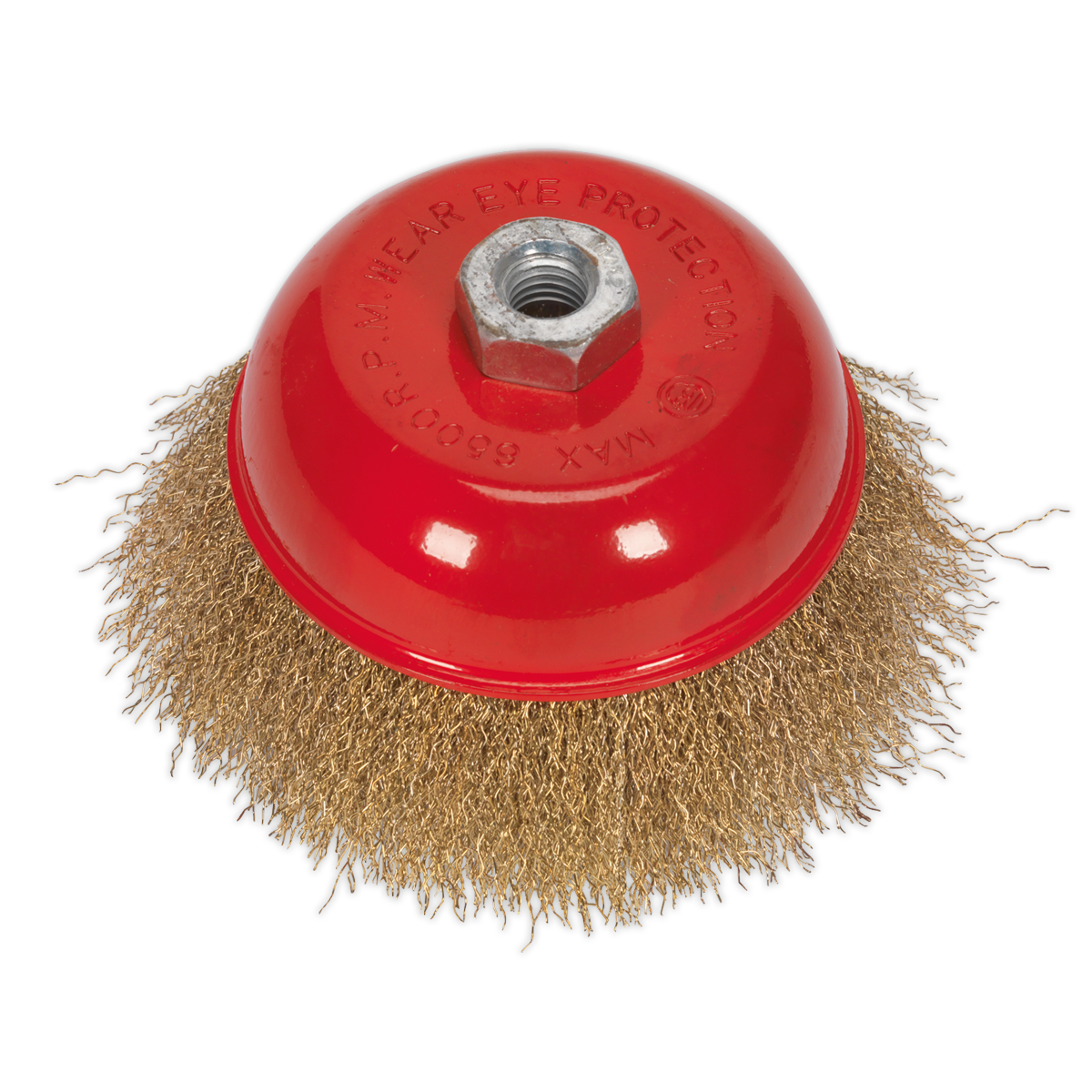Sealey Brassed Steel Cup Brush Suitable For Power Tools 125mm M14 x 2mm CBC125