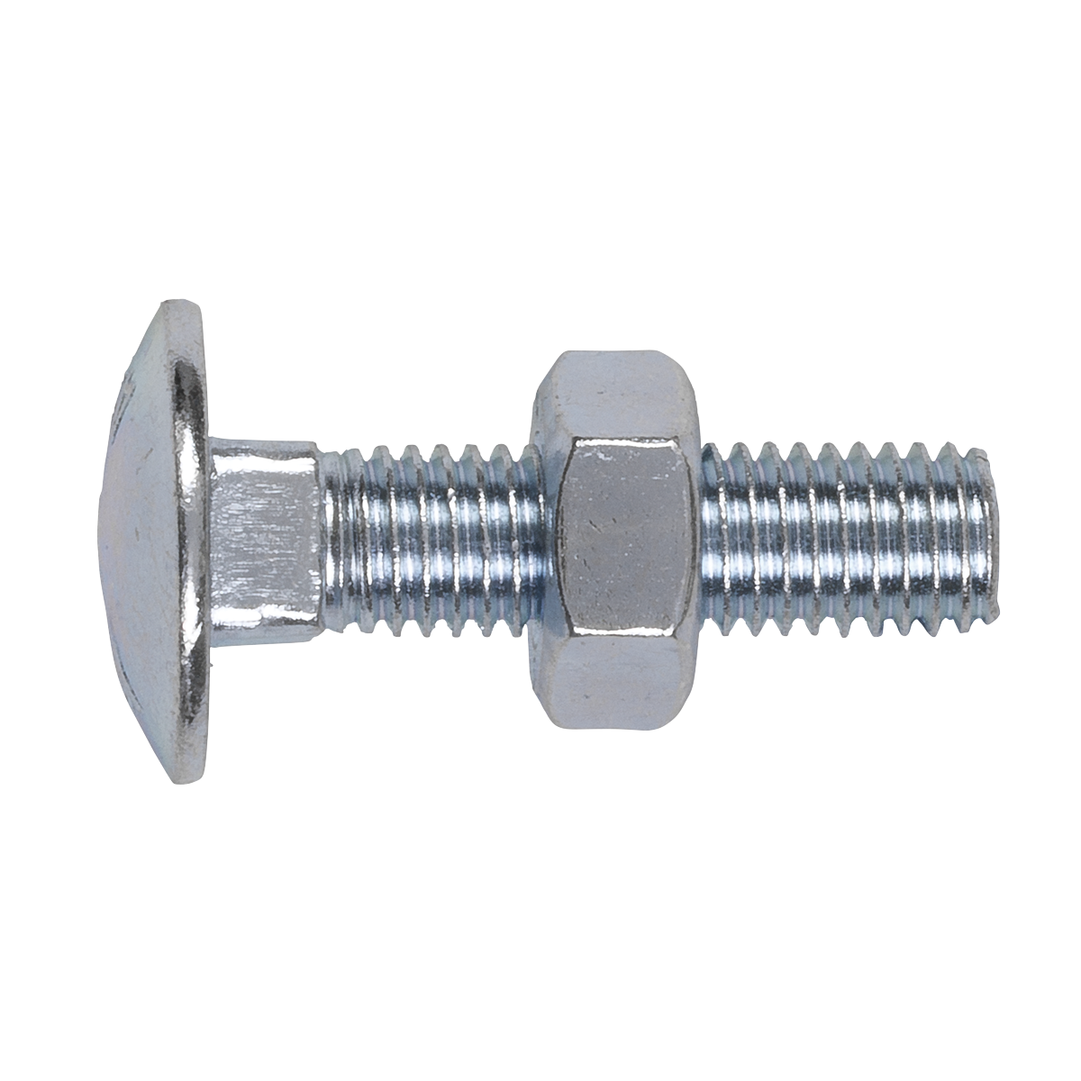 Sealey Coach Bolt & Nut M10 x 40mm Zinc Plated DIN 603 With Bag x50 CBN1040