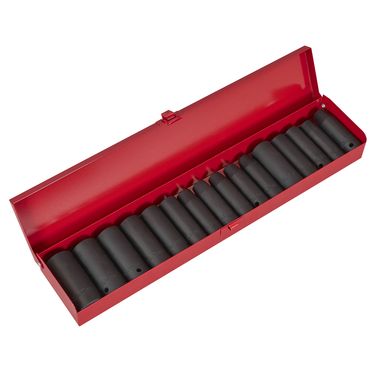 Sealey Impact Socket Set 16 Pieces Deep 1/2" Square Drive Metric/Imperial AK685