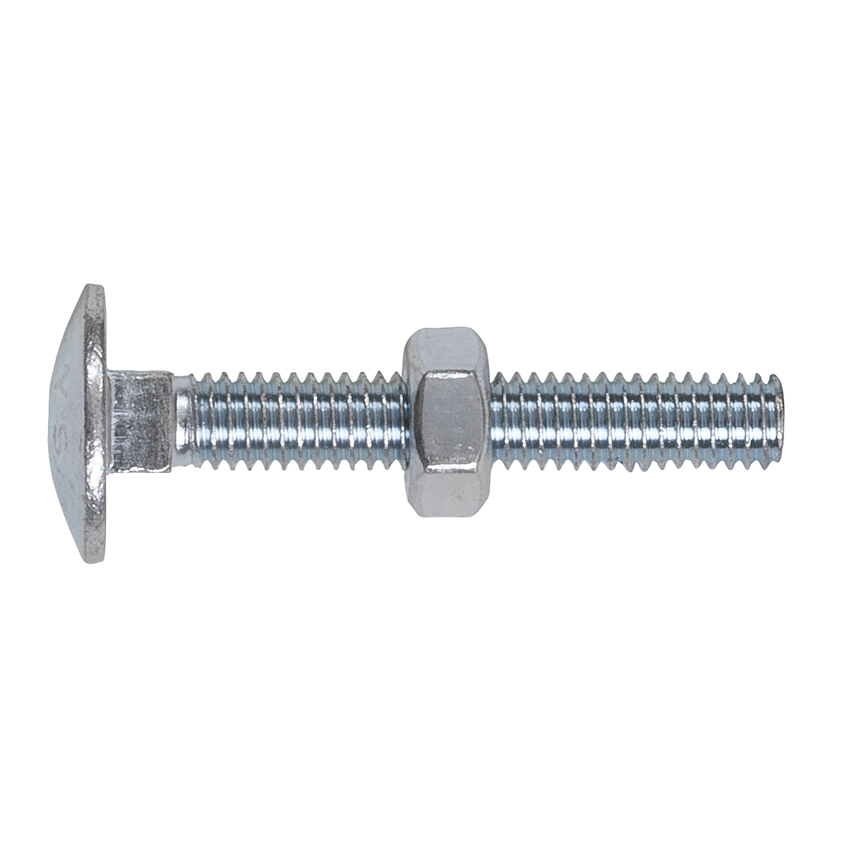 Sealey Coach Bolt & Nut M6 x 40mm Zinc Plated DIN 603 With Bag x100 CBN640