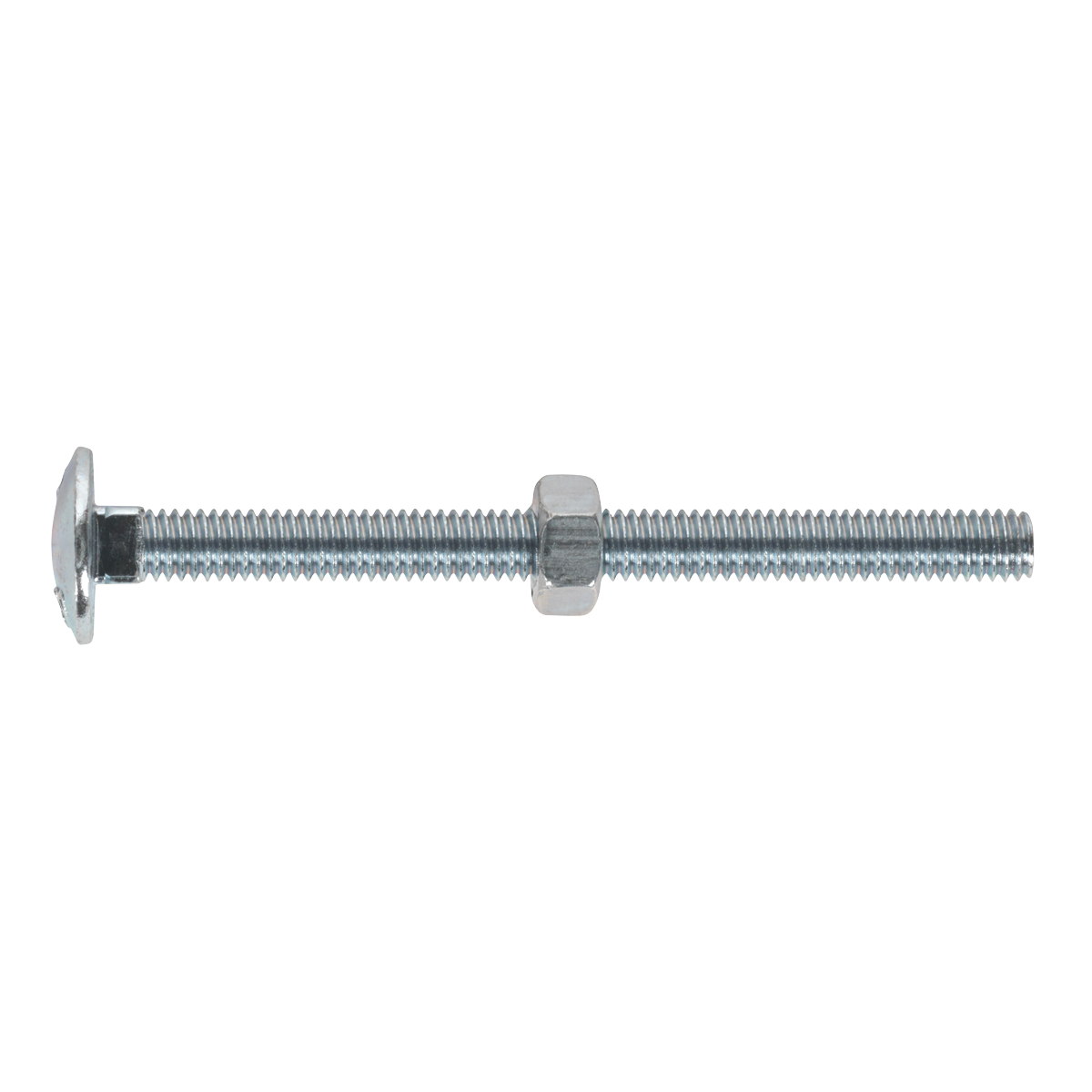 Sealey Coach Bolt & Nut M6 x 75mm Zinc Plated DIN 603 With Bag x100 CBN675