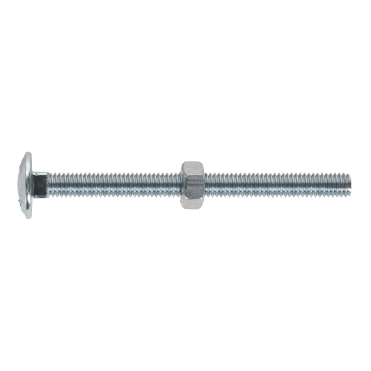 Sealey Coach Bolt & Nut M6 x 75mm Zinc Plated DIN 603 With Bag x100 CBN675