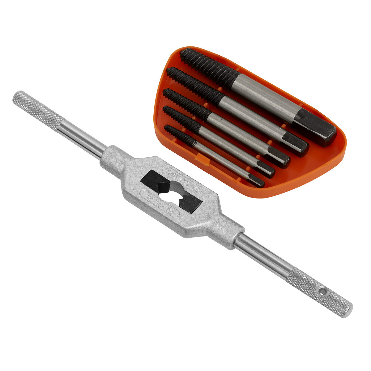 Sealey Helix Type Screw Extractor Set With Tap Wrench 6 Pieces Silver AK721