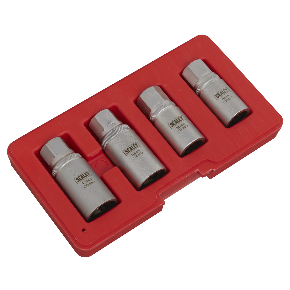 Sealey Stud Extractor Set Chrome Plated 4 Pieces 1/2" Square Drive Metric AK723