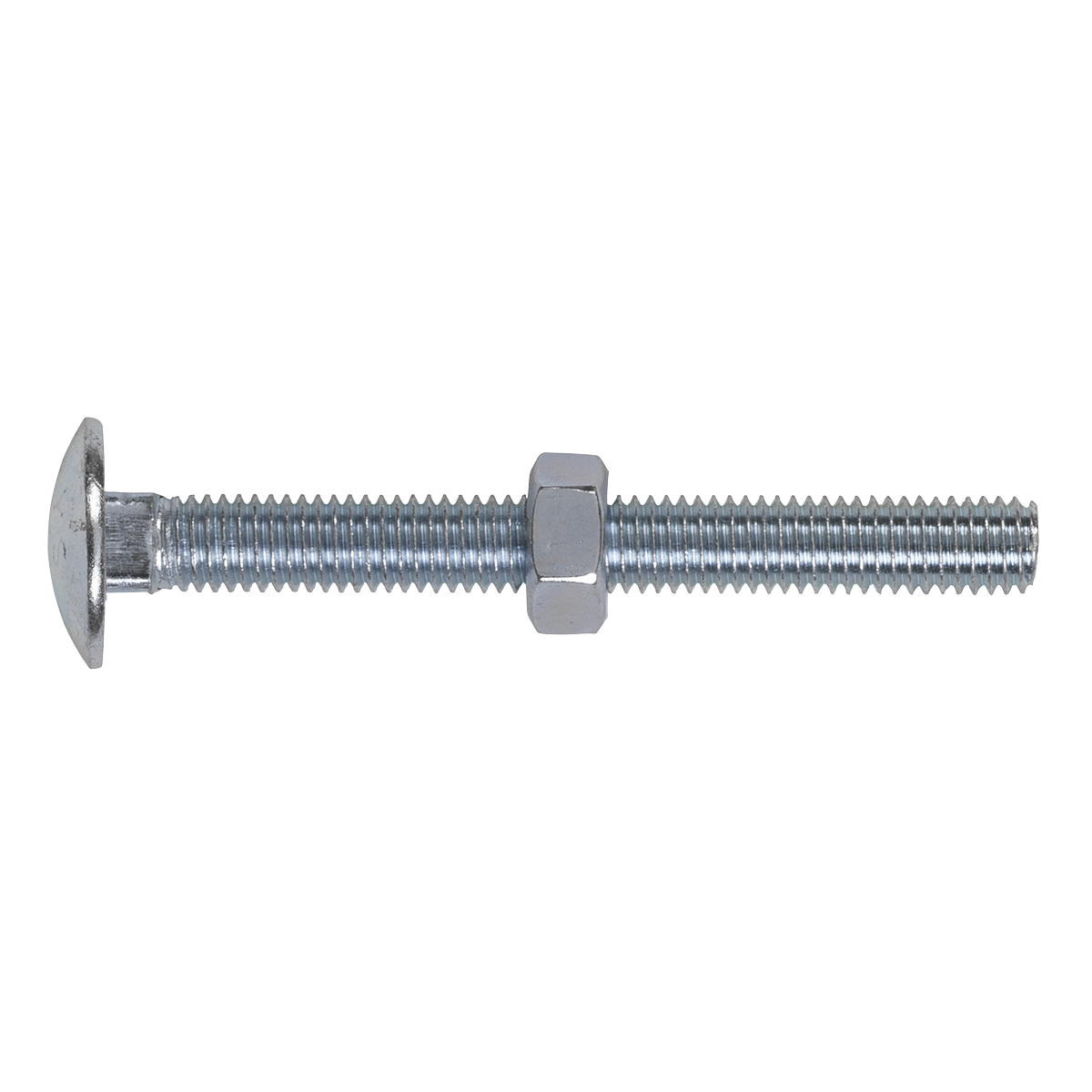 Sealey Coach Bolt & Nut M8 x 75mm Zinc Plated DIN 603 With Bag x50 CBN875